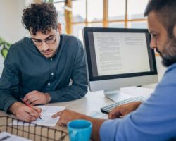 Man on job interview showing 10 MORE things not to do on your CV