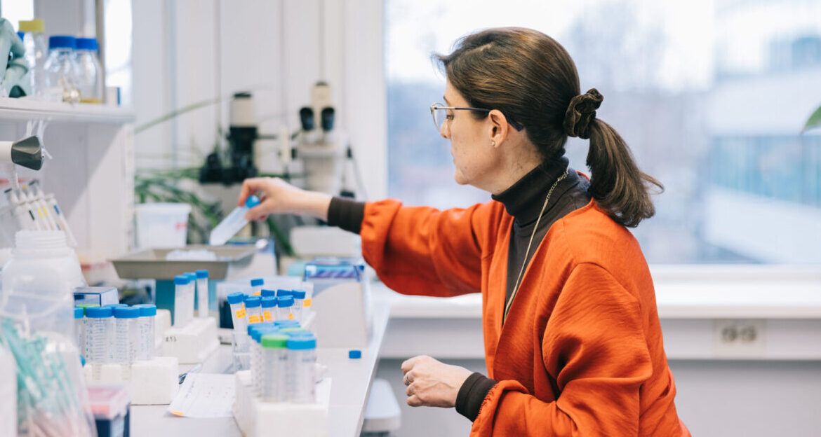 Female scientist working at laboratory